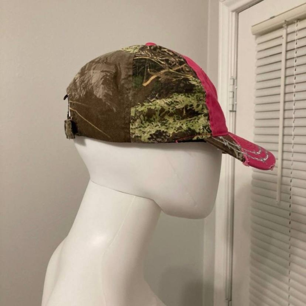 Pink Camo Distressed Cap - Picture 5 of 7